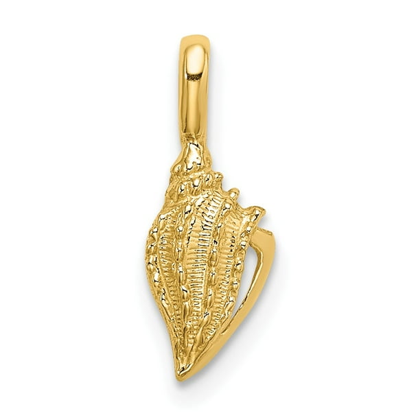 8mm x 15mm 14k Yellow Gold Conch Shell Pendant 8mm x 15mm 14k Yellow Gold Conch Shell Pendant